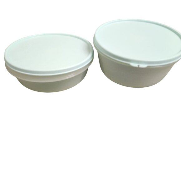 Tupperware Round Storage Bowl Set With Lids 1.5L & 1L Capacity BPA-Free Plastic - Picture 1 of 5